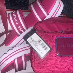 Guess shoes size 7 women used one time purse new never used